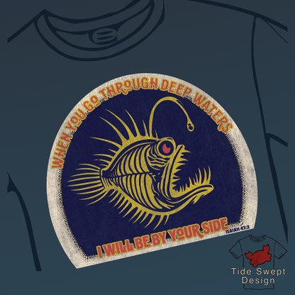 When you go through deep waters I will be by your side,  Deep sea Anglerfish T-shirt