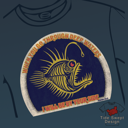 When you go through deep waters I will be by your side,  Deep sea Anglerfish T-shirt