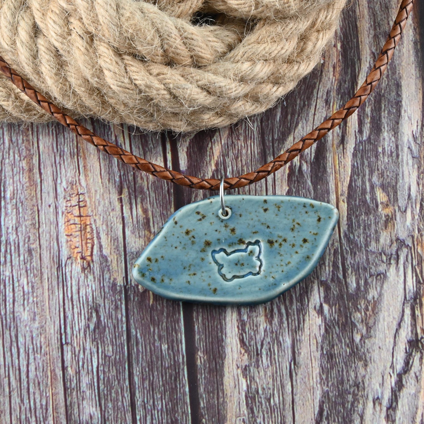 Leopard Shark Ceramic Necklace – Handmade Surf-Inspired Jewelry