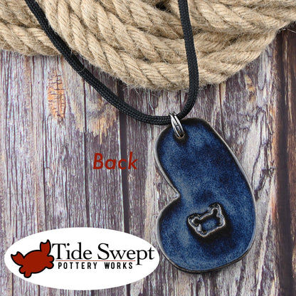 Octopus Tentacle, Large hand made ceramic surf style necklace in "Midnight Surf" Finish